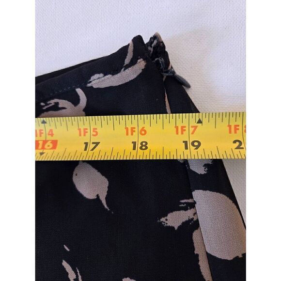 Talbots Womens Black Tan Floral Lined Full Skirt 16 Petite - Picture 7 of 9